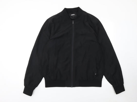 Burton Menswear London Men’s Black Bomber Jacket L Full Zip Polyester