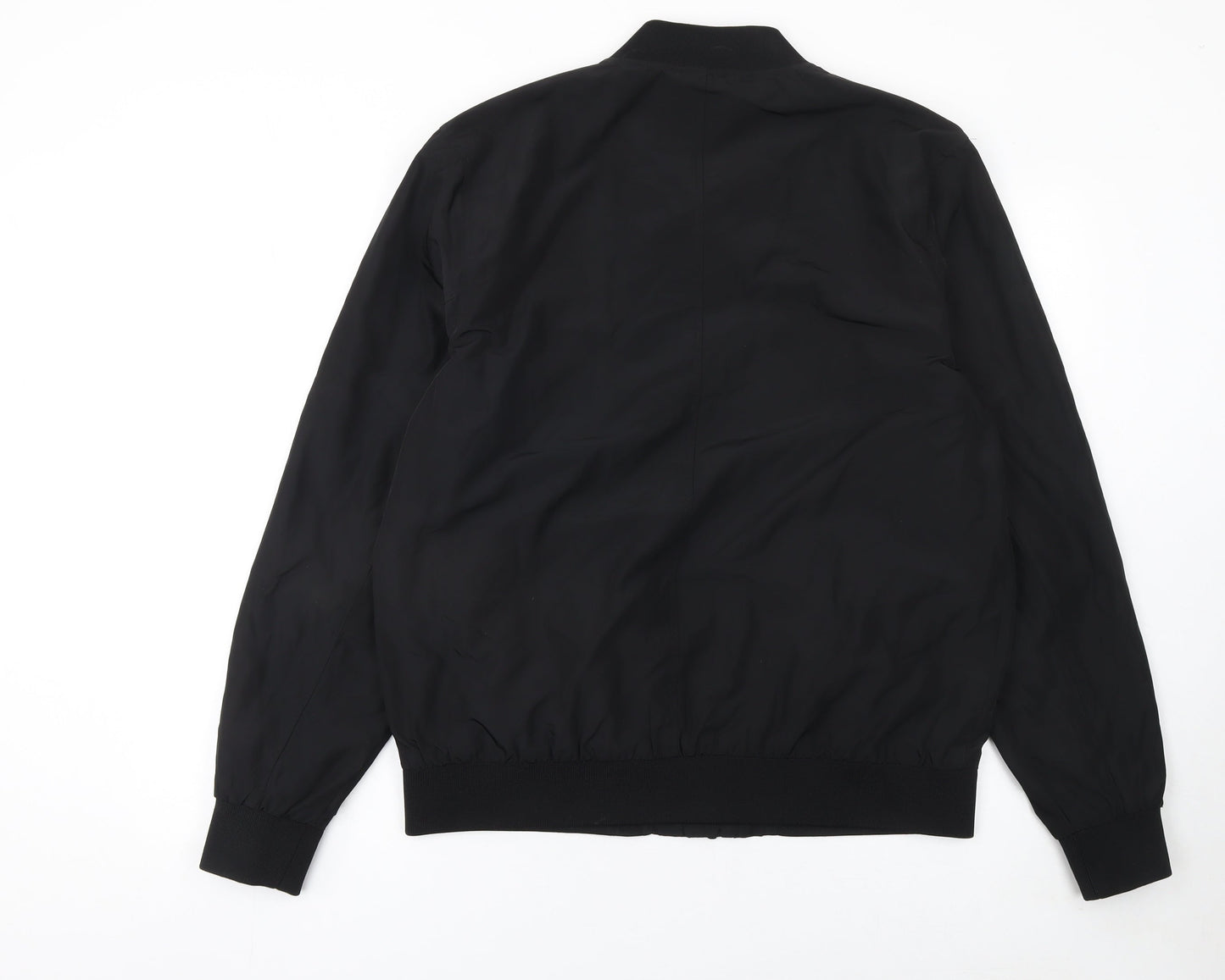 Burton Menswear London Men’s Black Bomber Jacket L Full Zip Polyester