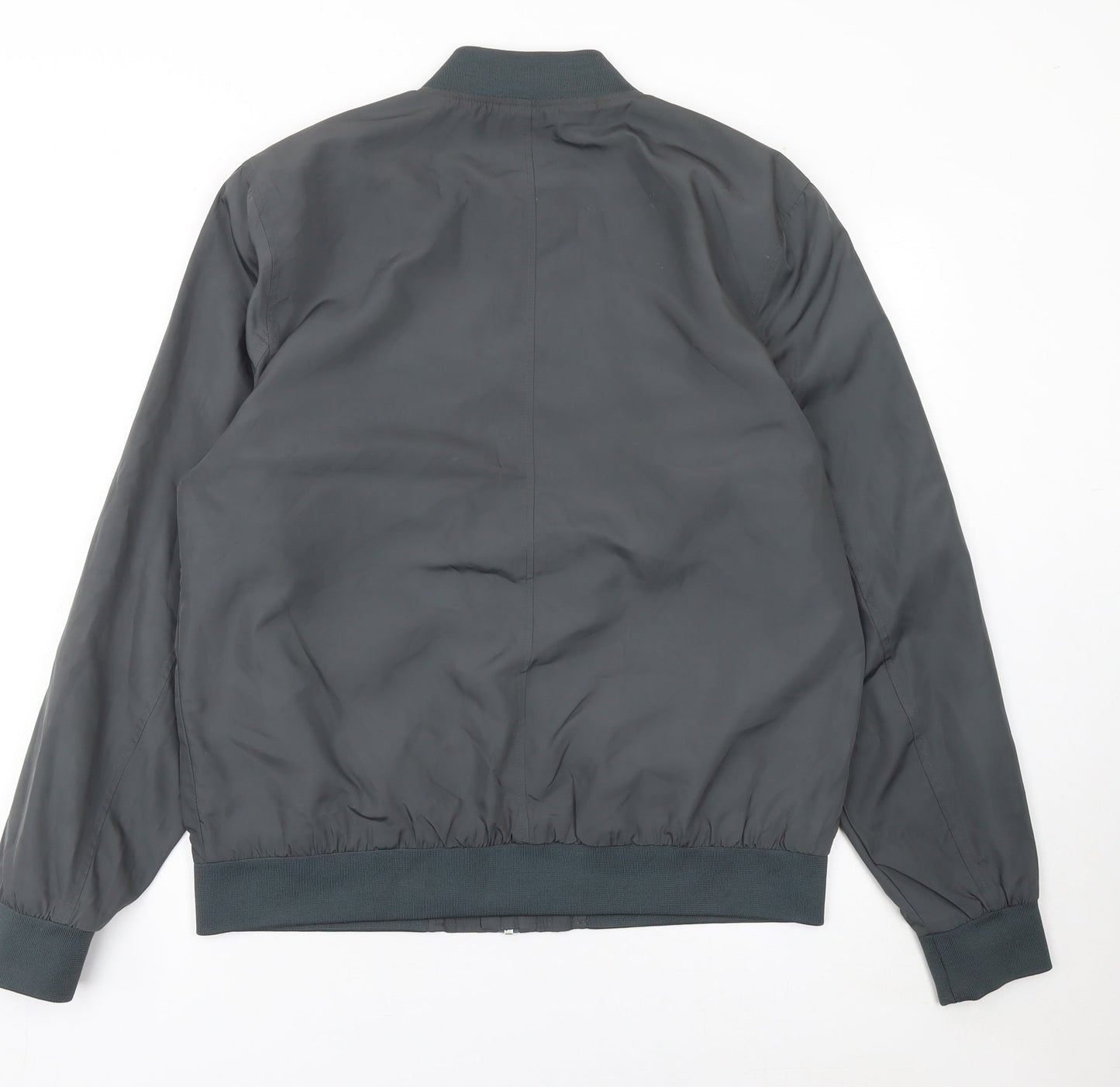 Burton Menswear London Men’s Grey L Bomber Jacket Full Zip Casual