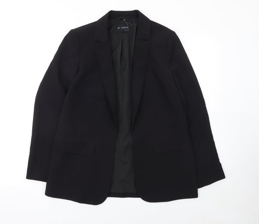 Et Vous Women’s Black Size 8 Tailored Single-Breasted Blazer