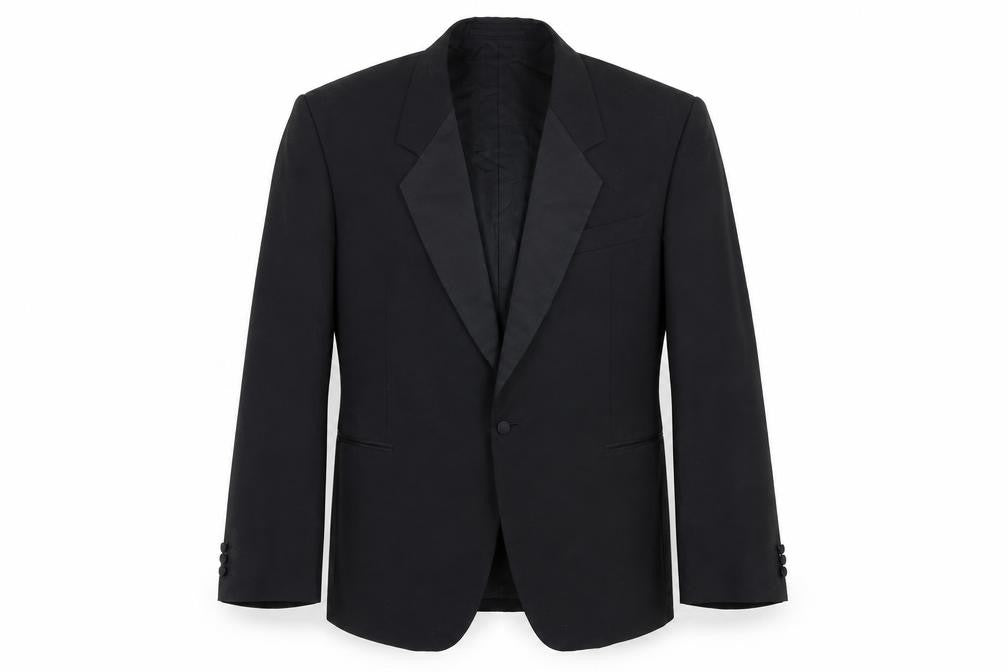 Varteks Men’s Black 46 Regular Wool Shawl Lapel Jacket