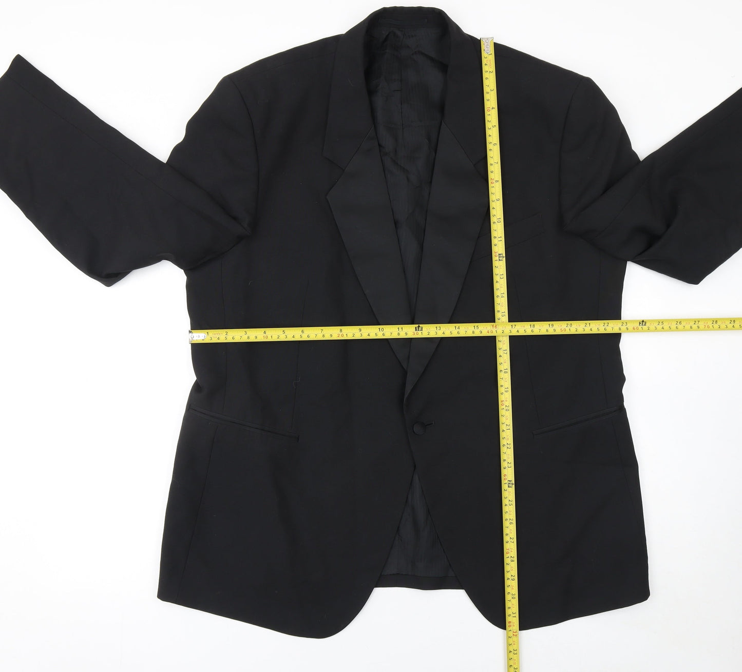 Varteks Men’s Black 46 Regular Wool Shawl Lapel Jacket
