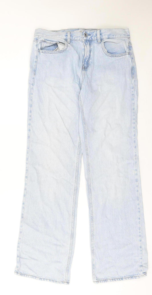 Stradivarius Unisex Light Blue Straight Leg Denim Jeans M