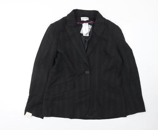 Atmosphere Womens Black Pinstripe Blazer UK 16 Single-Breasted Jacket