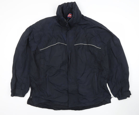 DRI Men's Blue Waterproof Windproof Mid-Length Jacket Size L