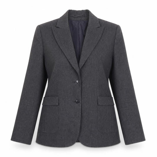 Hennes Women's Grey Two-Button Blazer Jacket Size 14 Polyester