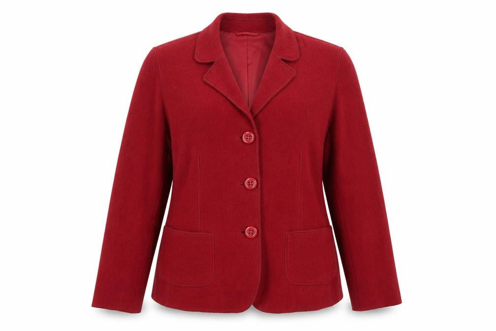 Rowland's Women's Red Wool Blazer Size 14 Single Breasted Jacket