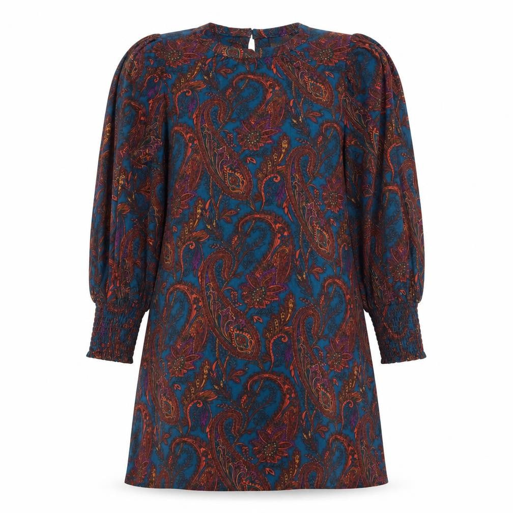 Next Womens Multicoloured Paisley Long Sleeve Shift Dress Size 12