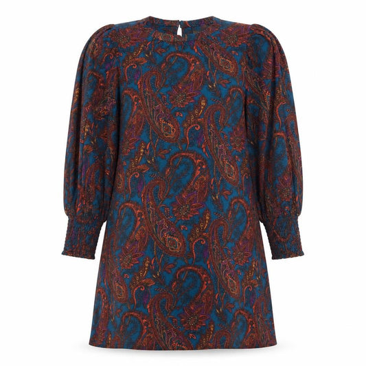 Next Womens Multicoloured Paisley Long Sleeve Shift Dress Size 12