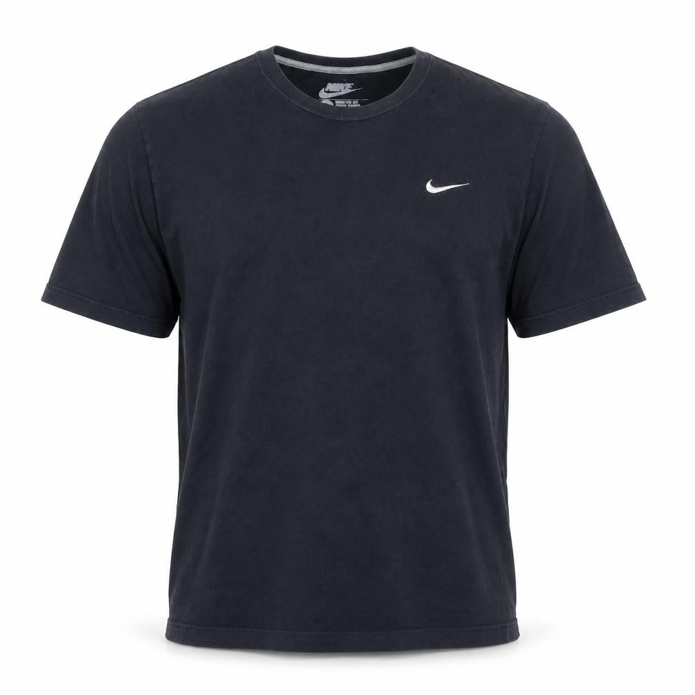 Nike Men Black Regular Fit Cotton Crew Neck Short Sleeve T-Shirt L