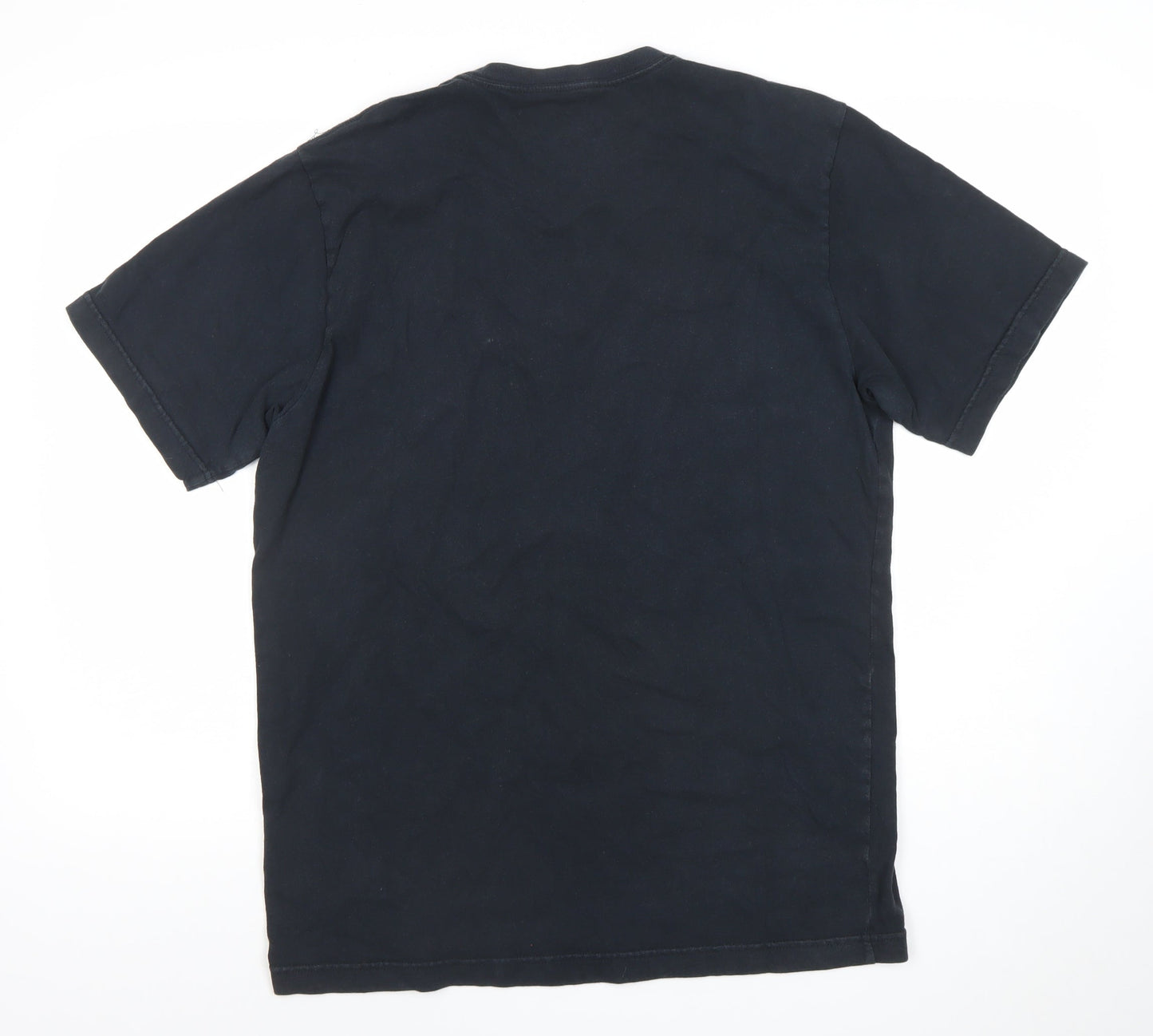 Nike Men Black Regular Fit Cotton Crew Neck Short Sleeve T-Shirt L