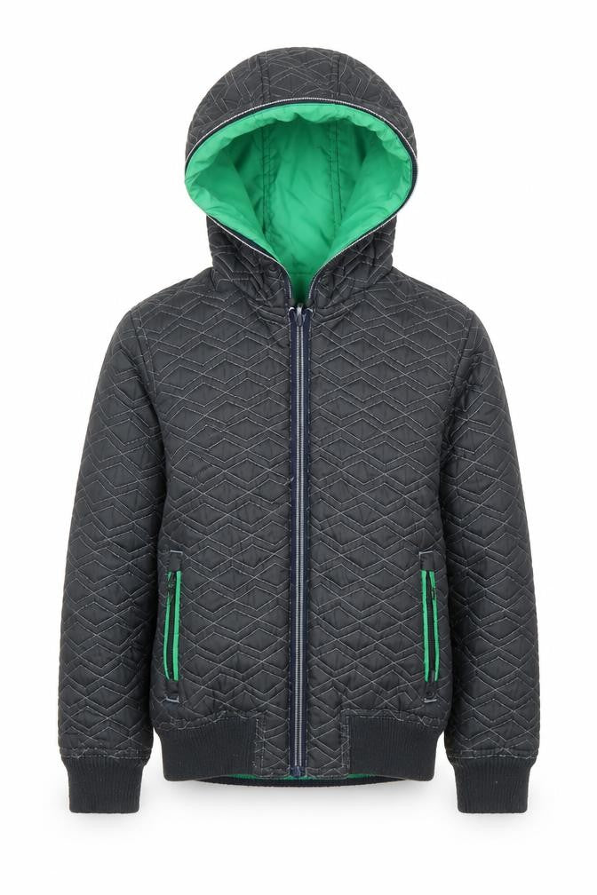 Marks & Spencer Boys Black Quilted Hooded Puffer Jacket 7-8 Years