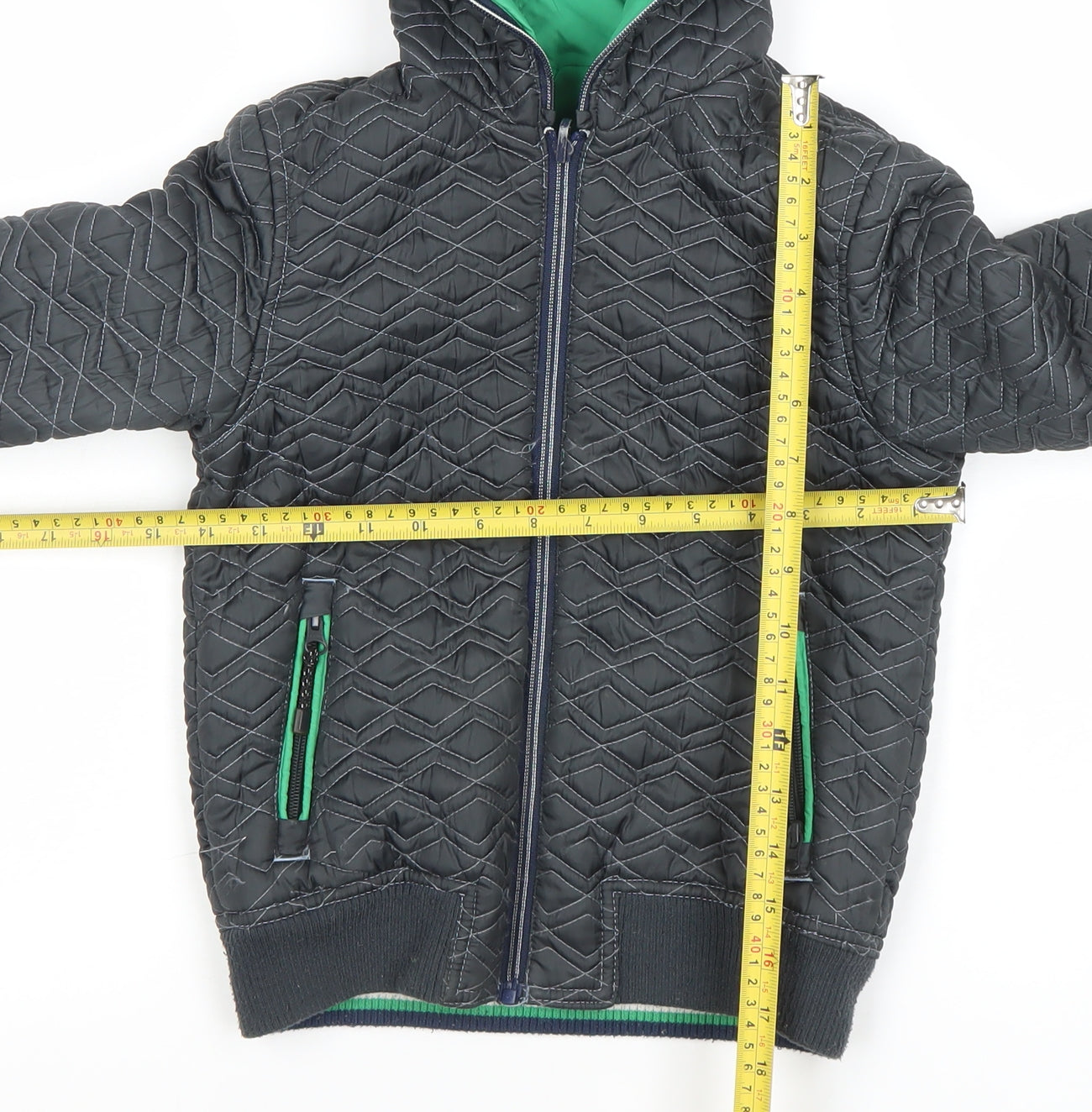 Marks and Spencer Boys Black Quilted Hooded Puffer Jacket 7-8 Years