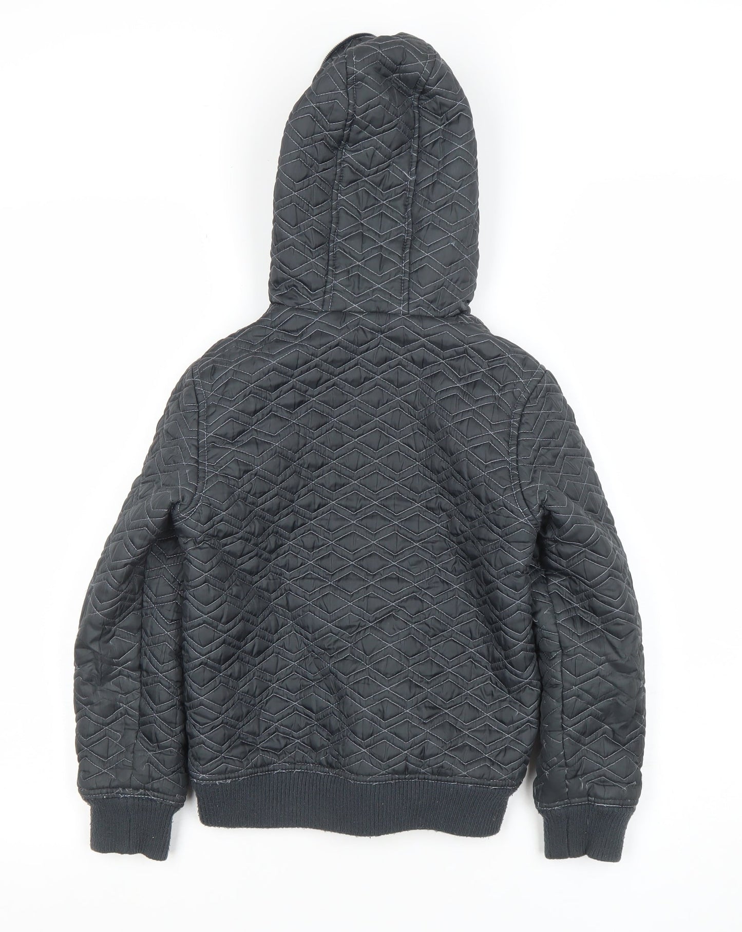 Marks and Spencer Boys Black Quilted Hooded Puffer Jacket 7-8 Years