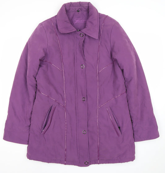 Finesse Women’s Purple Mid-Length Coat Size 12 Nylon Polyester