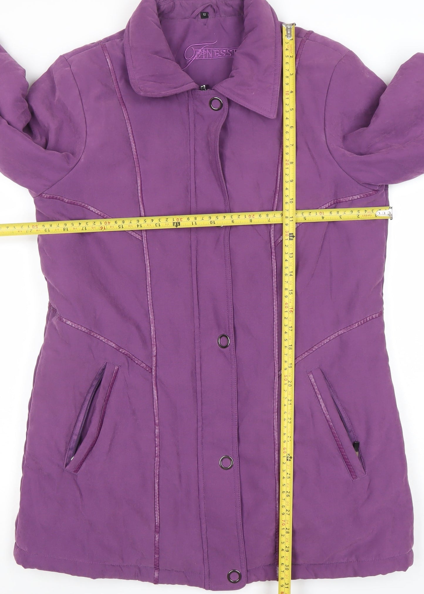 Finesse Women’s Purple Mid-Length Coat Size 12 Nylon Polyester