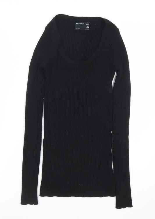 ASOS Women’s Black Slim Fit Long Sleeve Knit Top Size 6
