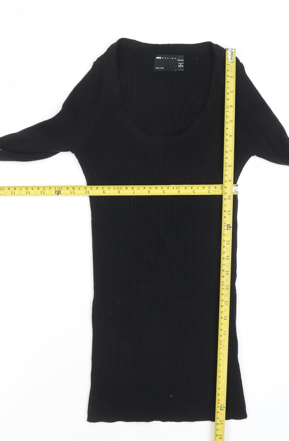 ASOS Women’s Black Slim Fit Long Sleeve Knit Top Size 6