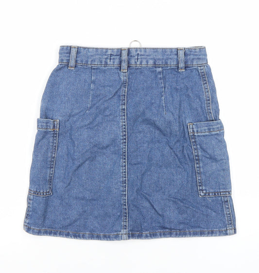 Denim Co. Women's Blue Denim Cargo Mini Skirt Size 4