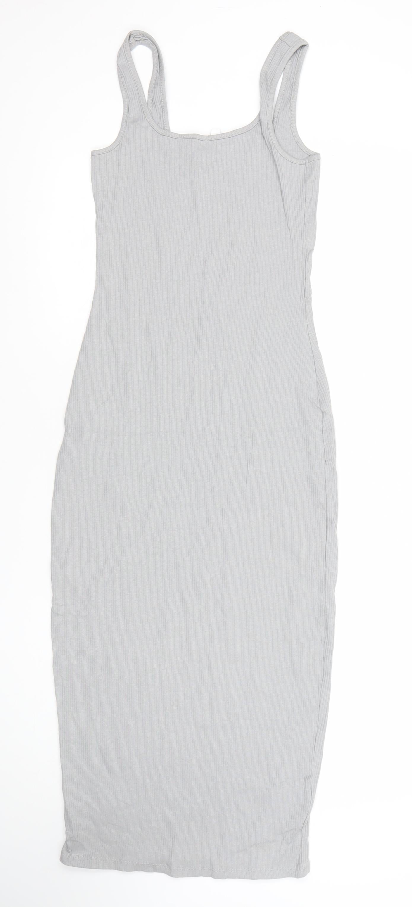 H&M Divided Women’s Grey Tank Dress XS Jersey Cotton Blend