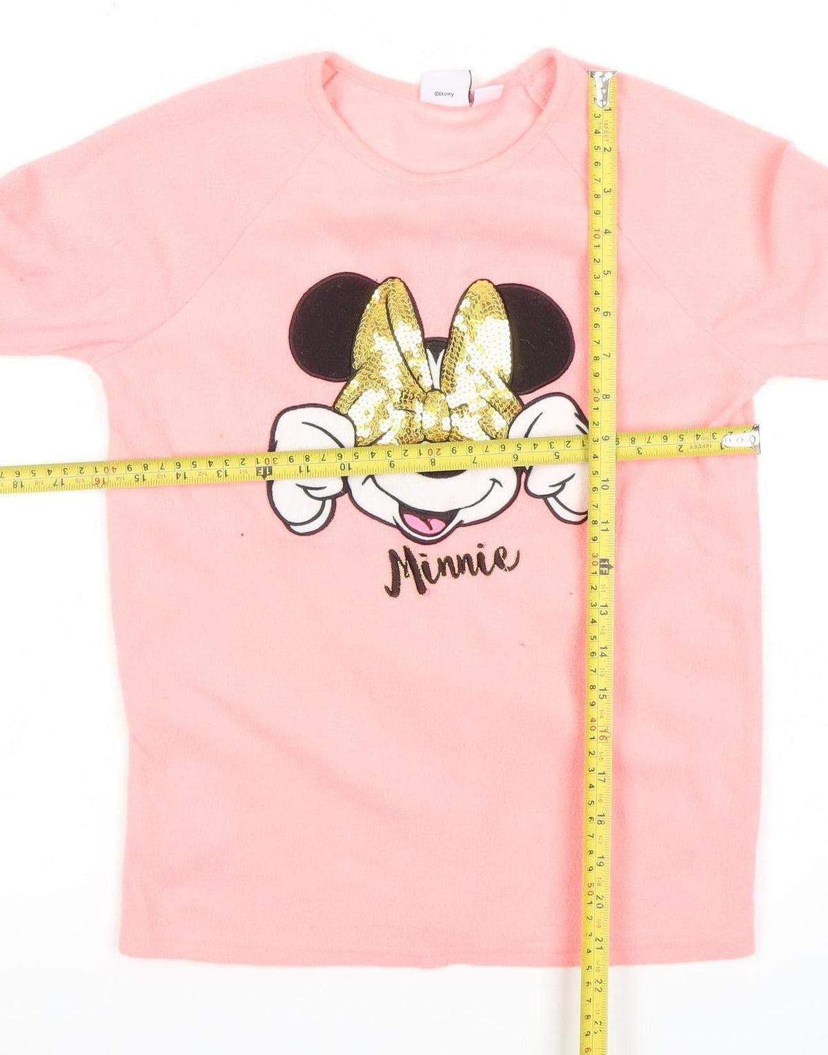 Disney Girls Pink Minnie Mouse Long Sleeve Fleece Pullover T-Shirt 11-12 Years