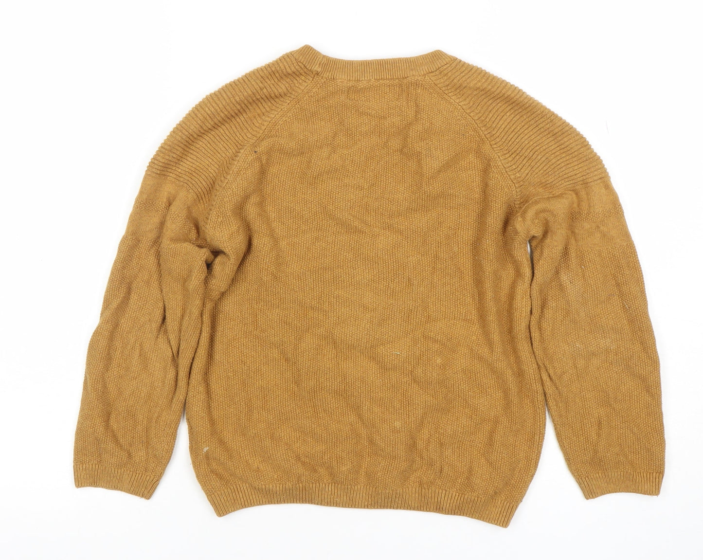 Next Boys Brown Cotton Crew Neck Jumper 7 Years Casual Knitwear