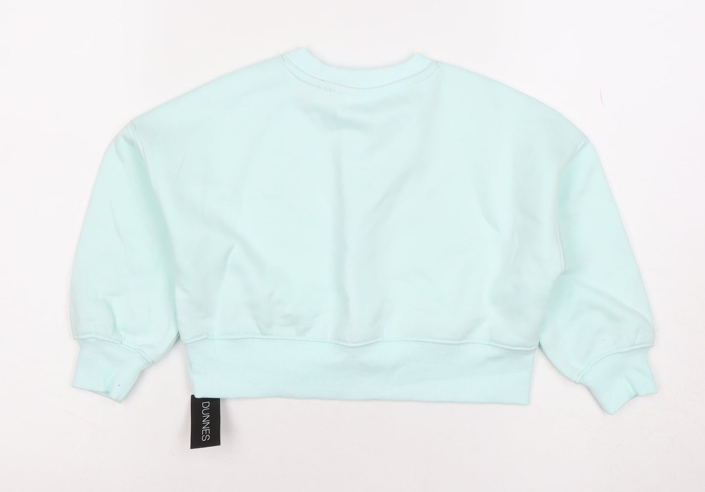 Dunnes Girls Blue Wellness Floral Graphic Pullover Sweatshirt 3-4 Years
