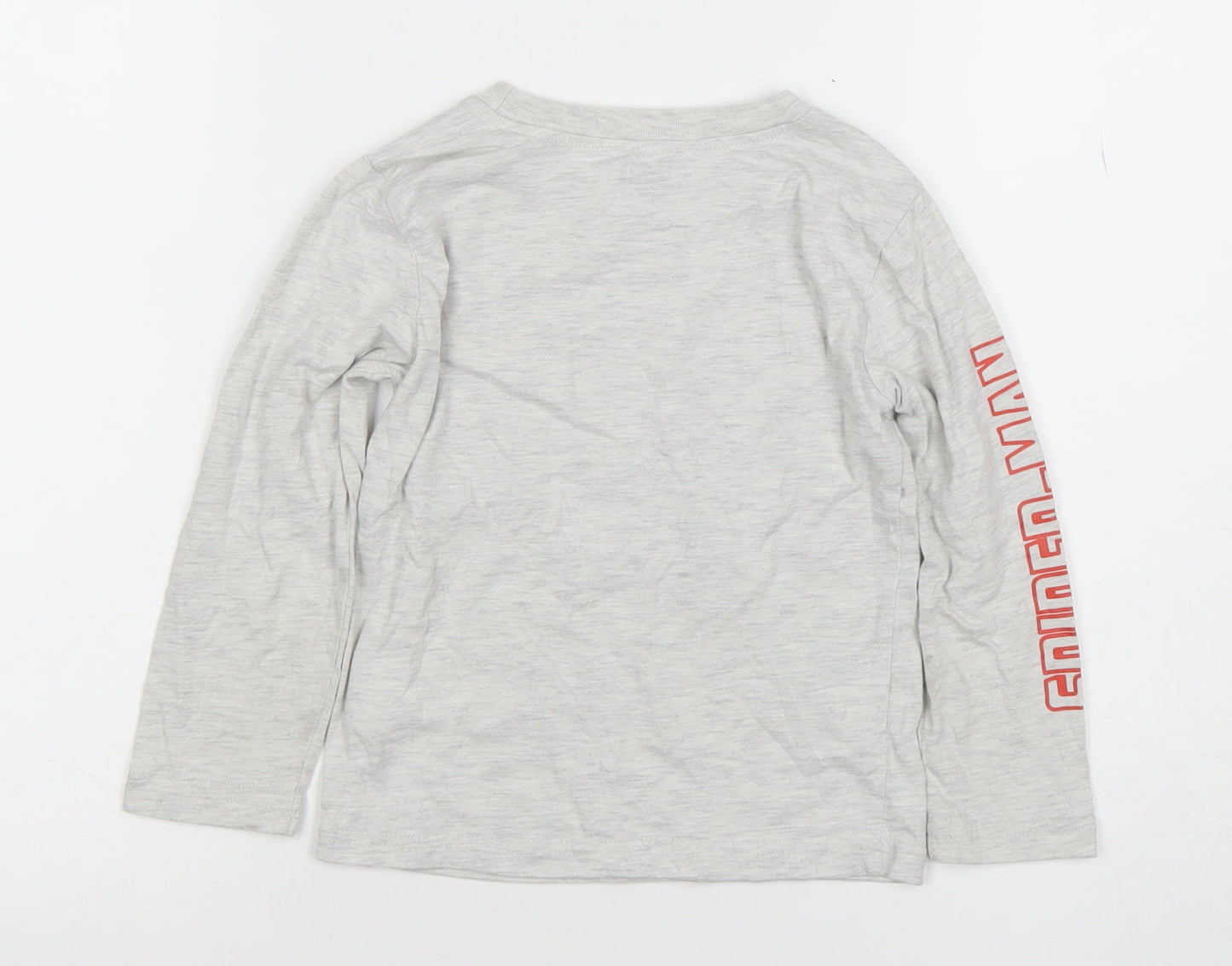 Marvel Boys Grey Spider-Man Long Sleeve T-Shirt 4 Years Cotton Blend