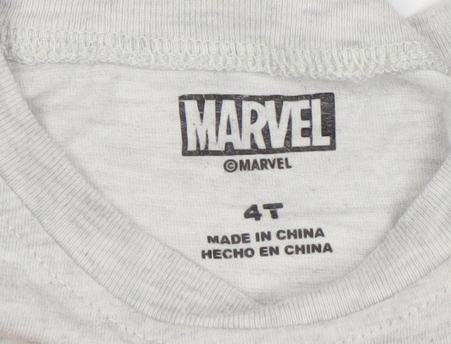 Marvel Boys Grey Spider-Man Long Sleeve T-Shirt 4 Years Cotton Blend