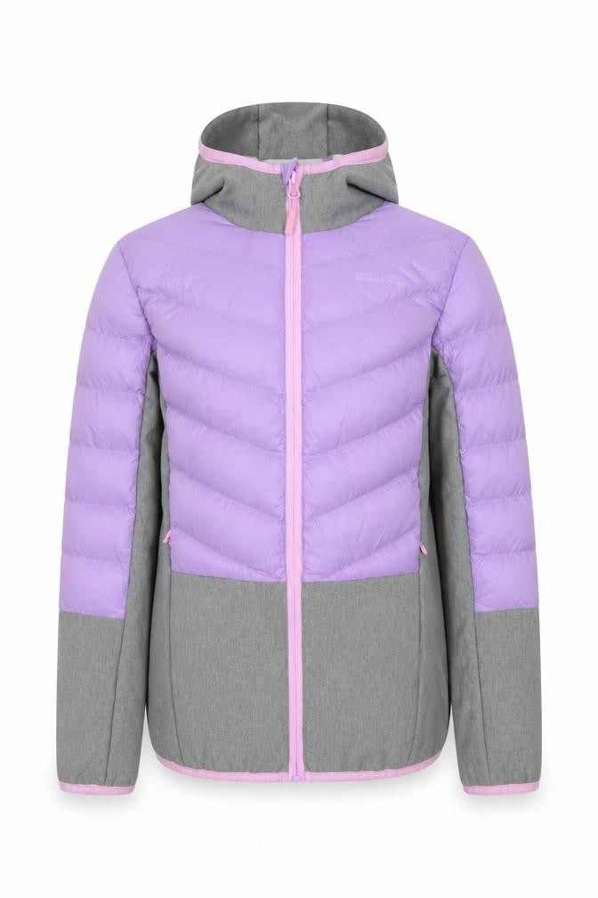 Mountain Warehouse Girls Purple Puffer Jacket 13 Years Hooded Water Resistant Coat
