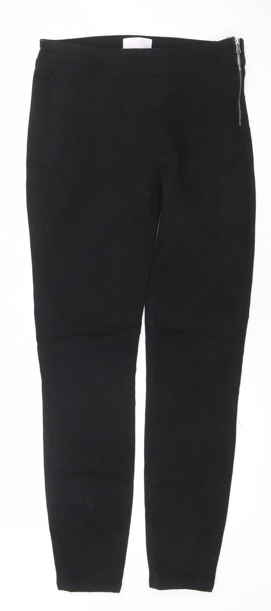 Savida Women's Black Skinny Stretch Jeans Size 6 Zip Hem