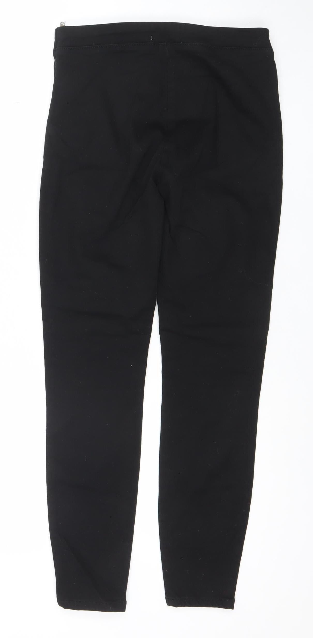 Savida Women's Black Skinny Stretch Jeans Size 6 Zip Hem