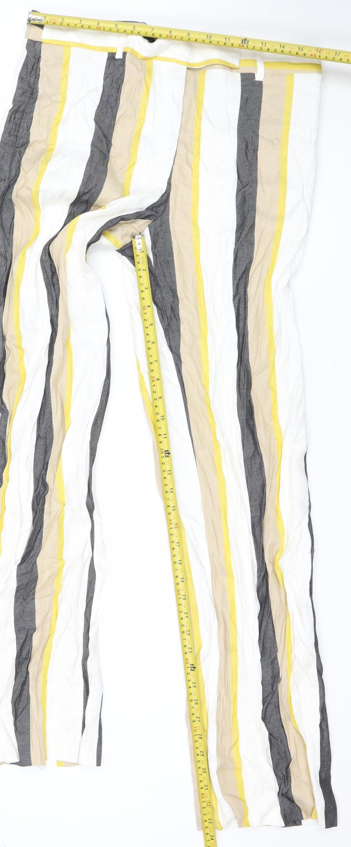 Sfera Women’s Multicoloured Striped Wide-Leg Trousers Size 14