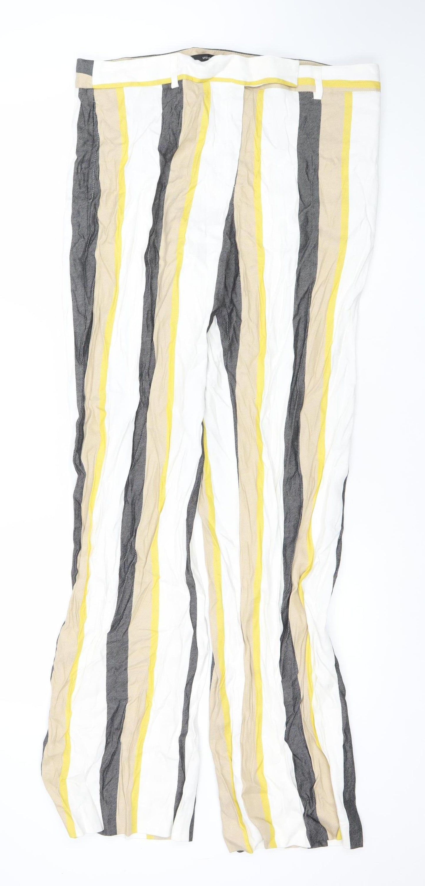 Sfera Women’s Multicoloured Striped Wide-Leg Trousers Size 14