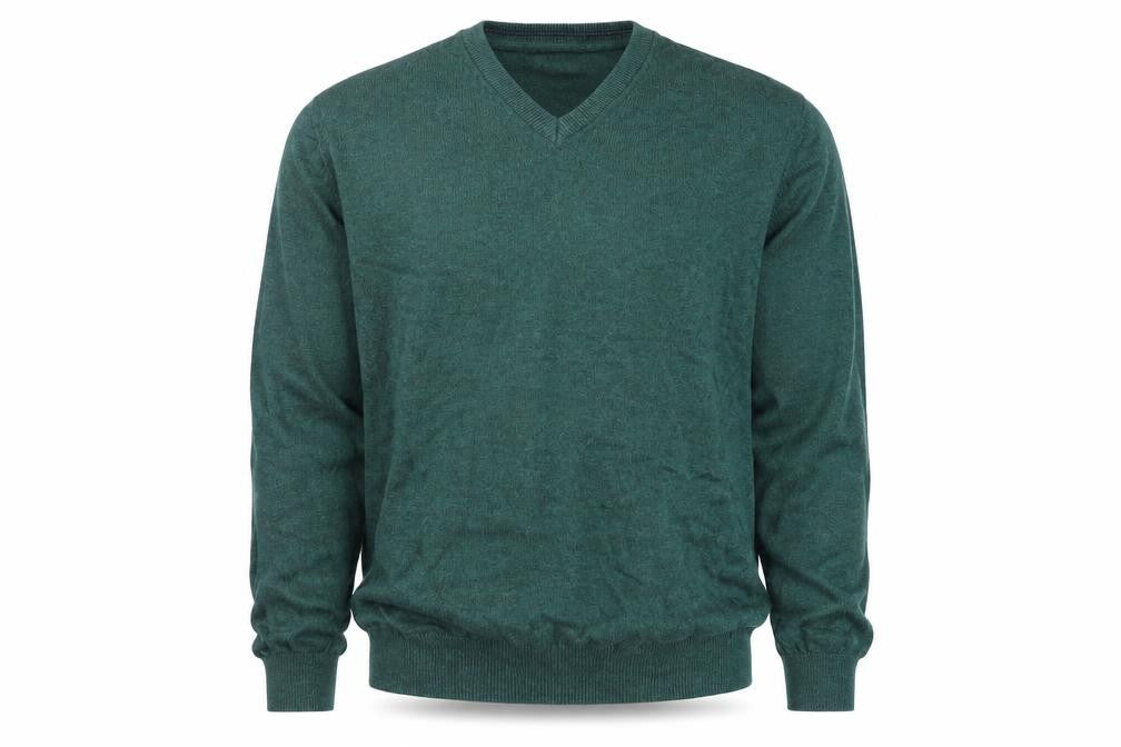 Dunnes Men Green Cotton V-Neck Jumper Size S Regular Fit