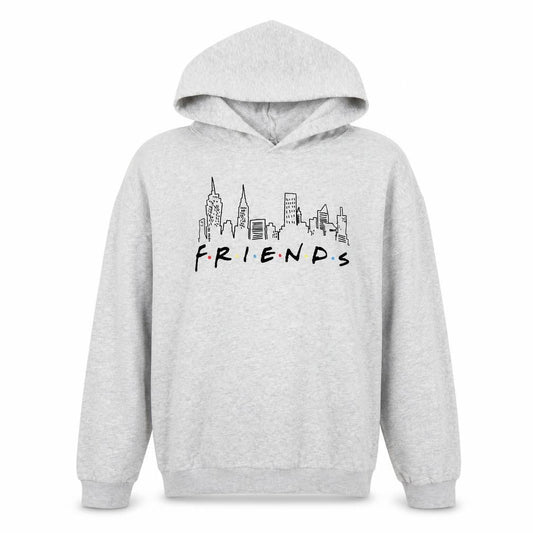 H&M Girls Grey Friends Pullover Hoodie 13-14 Years Regular Fit