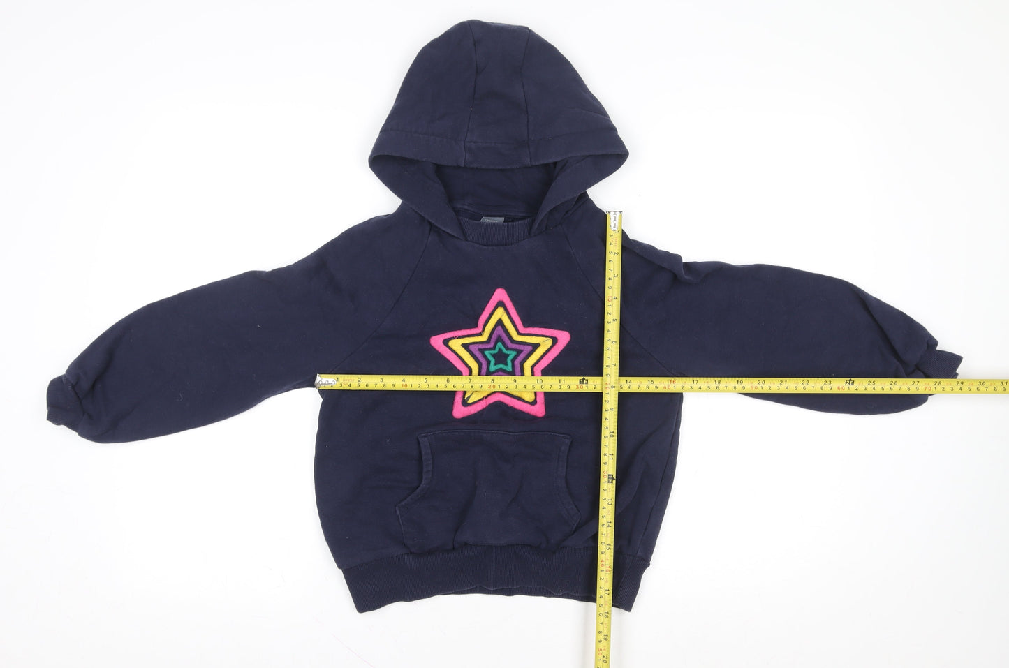 Next Girls Blue Star Embroidered Pullover Hoodie 9 Years Cotton Blend