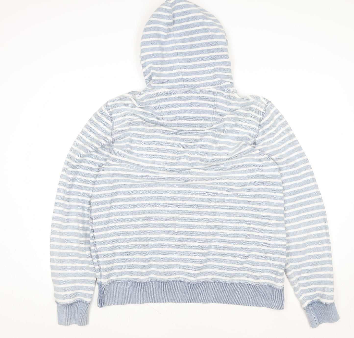 FatFace Women Blue Striped Hoodie XL 100% Cotton Indigo Dye Casual