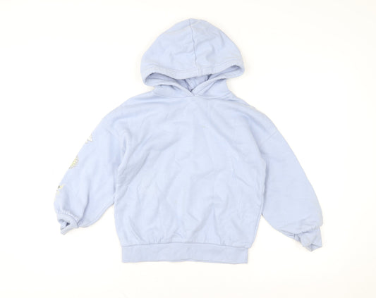Marks and Spencer Girls Blue Celestial Graphic Pullover Hoodie 7-8 Years