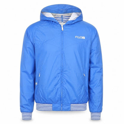 Fly53 Men's Blue Hooded Windbreaker Jacket Size L
