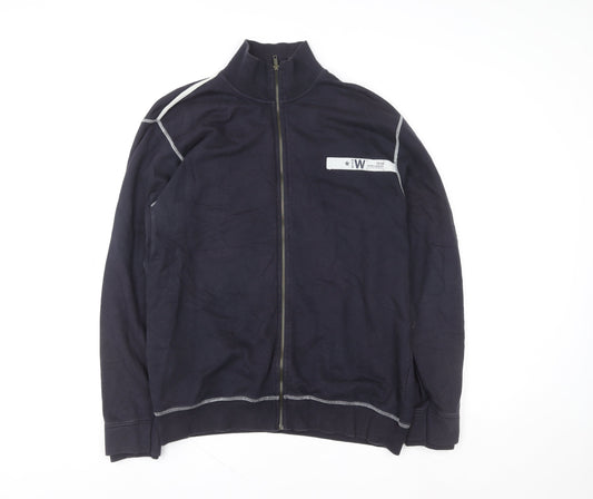Wrangler Men's Blue Full Zip Cotton Sweatshirt Size L