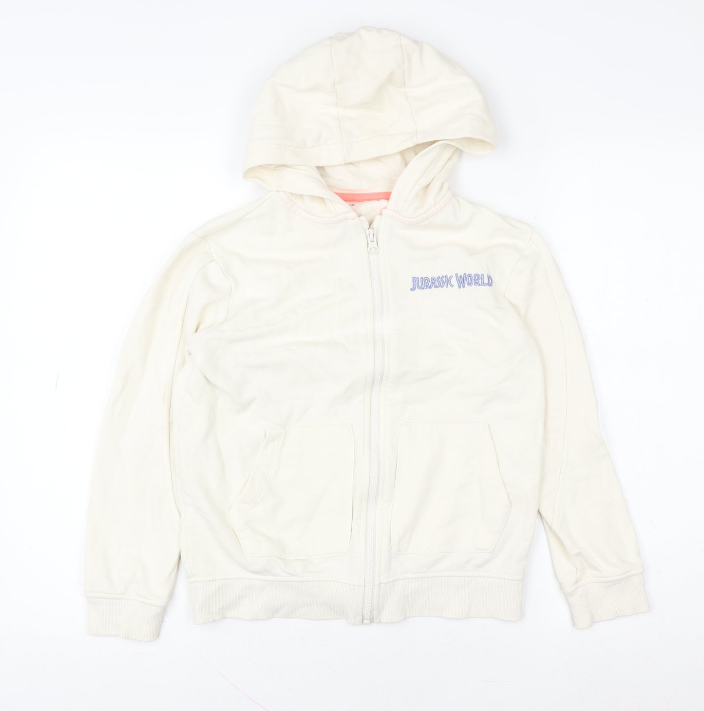 Marks and Spencer Girls Ivory Jurassic World Full Zip Hoodie 9-10 Years