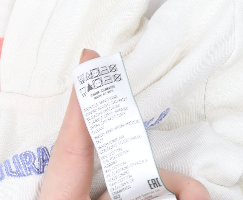 Marks and Spencer Girls Ivory Jurassic World Full Zip Hoodie 9-10 Years