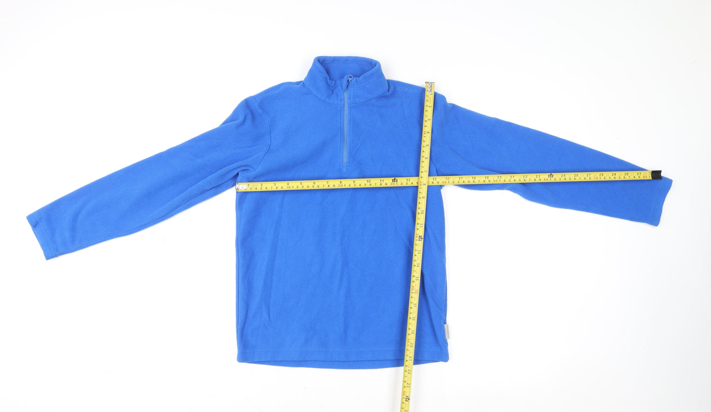 Quechua Boys Blue Fleece 1/4 Zip Sweatshirt 12 Years Lightweight Pullover