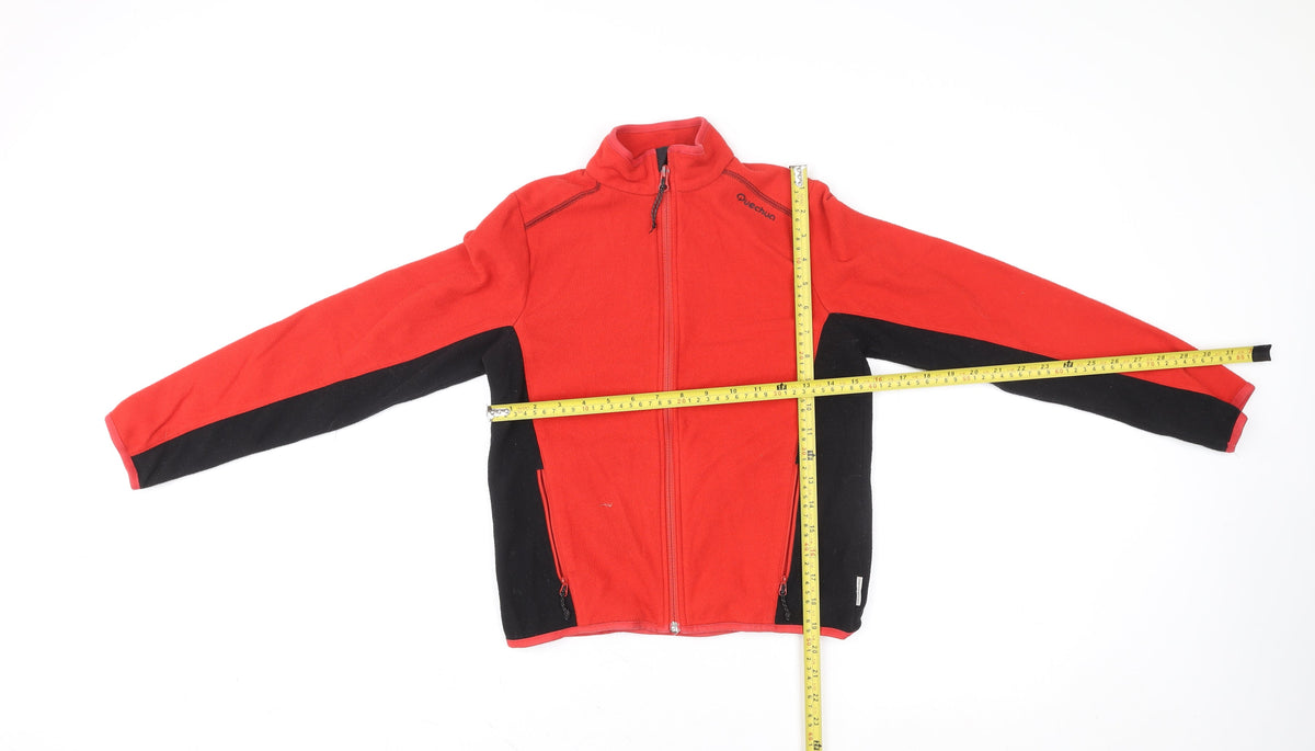 Quechua Boys Red Full Zip Fleece Sweatshirt 12 Years Hiking Outdoor