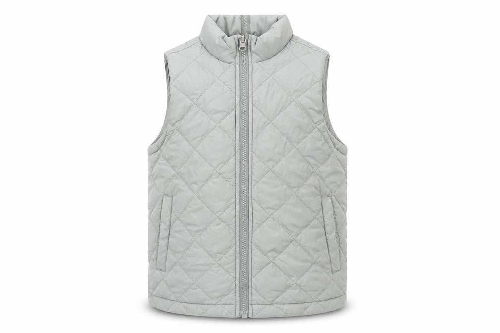 Lands’ End Girls Grey Quilted Padded Waistcoat Gilet Size 6 Years