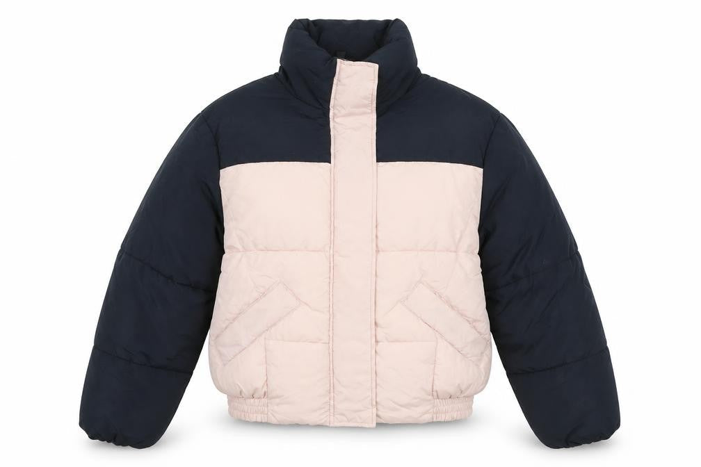 H&M Divided Women's Pink & Black Puffer Jacket XS Winter Coat