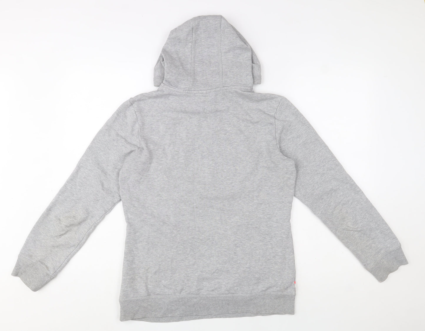 Adidas Women Grey Pink Logo Pullover Hoodie Size 12