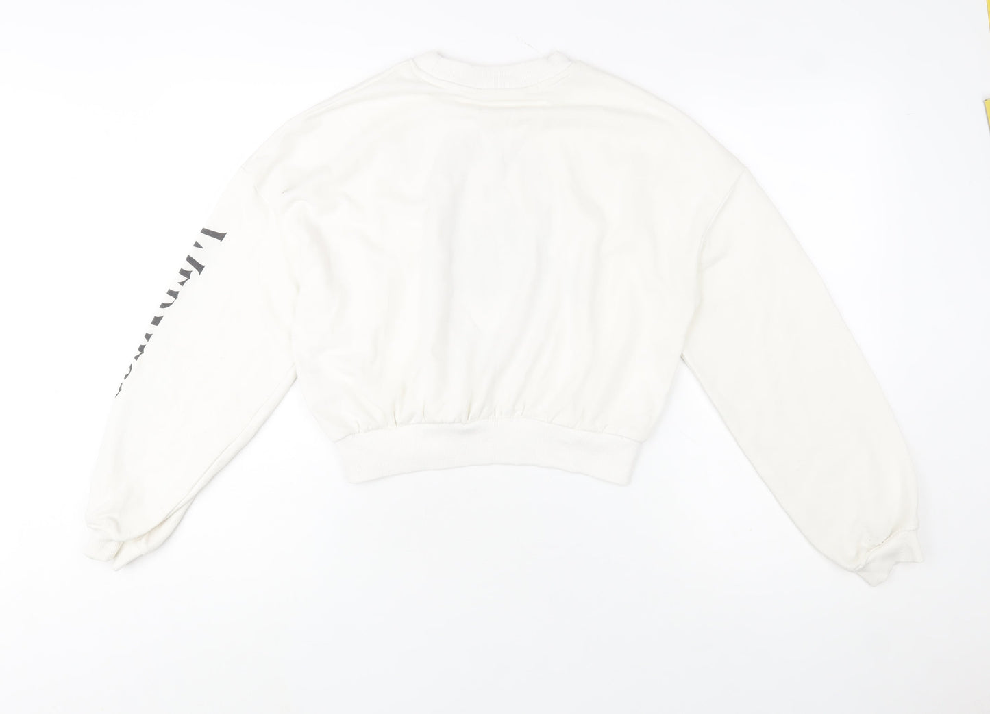 H&M Girls White Wednesday Addams Graphic Pullover Sweatshirt 14 Years