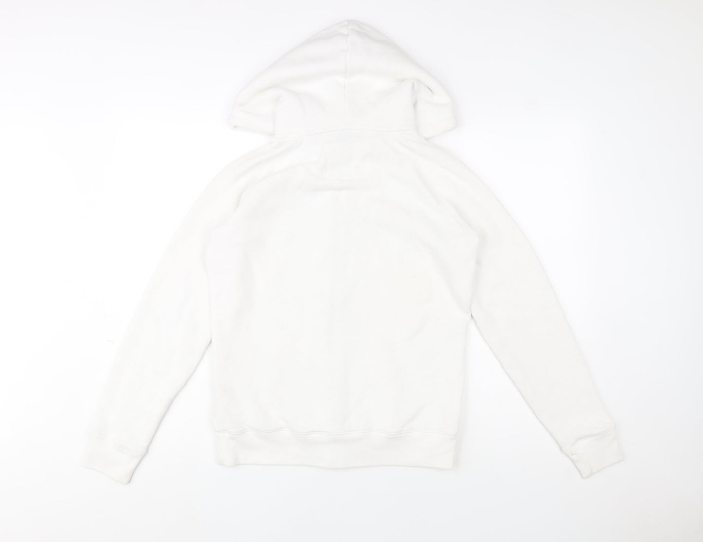 Jack Wills Womens White Size 12 Hooded Full Zip Fleece Jacket